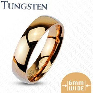 Wolfrámová obrúčka ružovozlatej farby, lesklá - Veľkosť: 49 mm