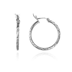 Strieborné okrúhle náušnice 925 - nepravidelné zárezy, 25 mm