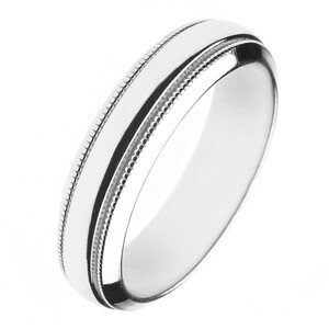 Strieborná lesklá obrúčka 925 - dva gravírované pásiky - Veľkosť: 54 mm