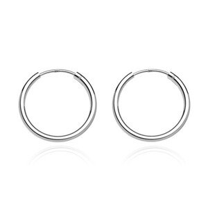 Okrúhle náušnice zo striebra 925 - hrubšie lesklé kruhy, 12 mm
