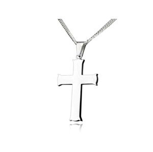 Linda's Jewelry Náhrdelník kríž Zahýbanie chirurgická oceľ INH066-75 Dĺžka: 45 cm