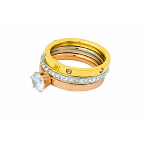 Linda's Jewelry Sada prsteňov Triple Shiny chirurgická oceľ IPR032-54 Veľkosť: 52