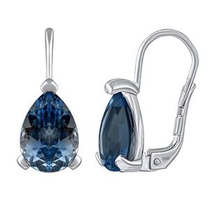 Silvego Zlaté náušnice Babette z bieleho zlata s prírodným London blue topazem SILVEGOG380910LNTGW