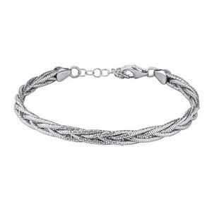 Silvego Strieborný pletený náramok Omega - 4,5 mm KRM07859B