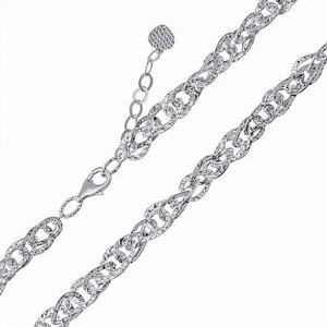 Silvego Strieborný náhrdelník Georgina s diamantovým výbrusom - 9 mm KRM01757N
