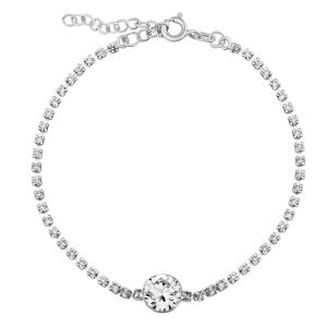 Silvego Strieborný náramok Clowie so zirkónmi a čírym Swarovski® Crystals SILVEGOB60602BSW