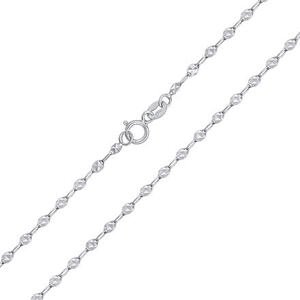 Silvego Zlatá retiazka Paper Clip s brúsenými doštičkami z bieleho zlata - 2 mm FNN1636NGW