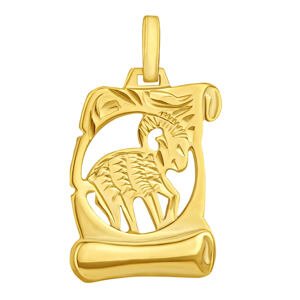 Silvego Zlatý prívesok znamenie zverokruhu Baran - pergamen SILVEGOB102630GY04