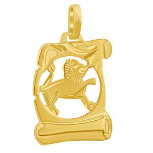 Silvego Zlatý prívesok znamenie zverokruhu Lev - pergamen SILVEGOB102630GY08