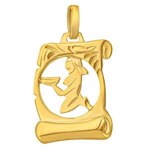 Silvego Zlatý prívesok znamenie zverokruhu Panna - pergamen SILVEGOB102630GY09