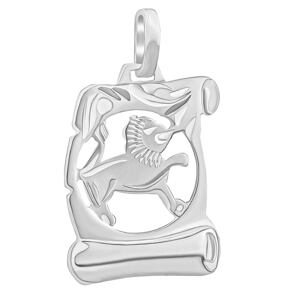 Silvego Zlatý prívesok znamenie zverokruhu Lev z bieleho zlata - pergamen SILVEGOB102630GW08