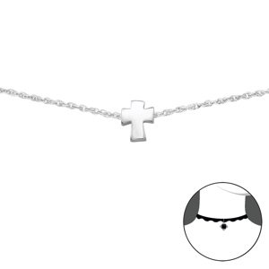OLIVIE Choker retiazka STRIEBORNÝ KRÍŽIK 0798 Ag 925; ≤1,45 g.