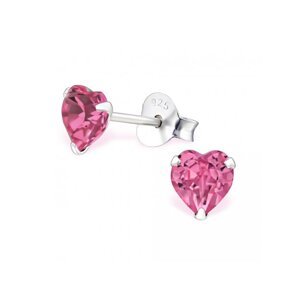 OLIVIE Strieborné náušnice SRDCE ROSE 1043 Ag 925; ≤0,40 g.