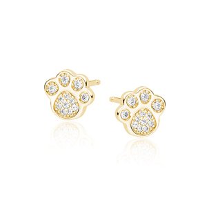 OLIVIE Strieborné náušnice LABKY GOLD 2407 Ag 925; ≤1,3 g.