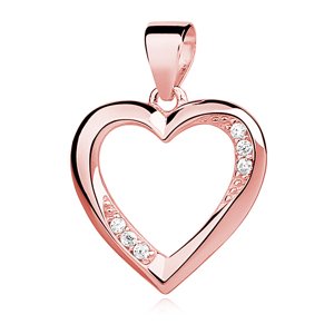 OLIVIE Strieborný prívesok ROSE SRDCE SO ZIRKÓNMI 2998 Ag 925; ≤1,5 g.