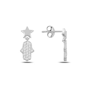 OLIVIE Strieborné náušnice HAMSA 3547 Ag 925; ≤1,4 g.