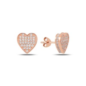 OLIVIE Strieborné náušnice SRDCE ROSE 3550 Ag 925; ≤2,2 g.
