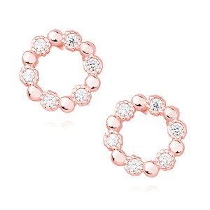 OLIVIE Strieborné náušnice KRUH ROSE 3573 Ag 925; ≤1,3 g.