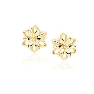OLIVIE Kvetinové strieborné náušnice GOLD 3744 Ag 925; ≤1,1 g.
