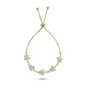 OLIVIE Strieborný kvetinový náramok GOLD 3826 Ag 925; ≤7,90 g.