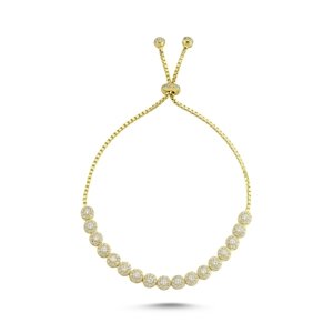 Olivie Strieborný náramok GOLD so zirkónmi 3827 Ag 925; ≤9,4 g.