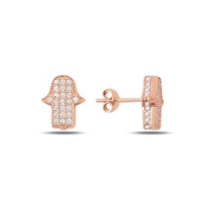 OLIVIE Strieborné náušnice HAMSA ROSE 3874 Ag 925; ≤1,9 g.
