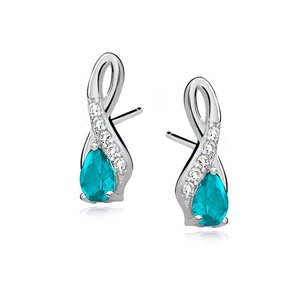 OLIVIE Strieborné náušnice so zirkónom AQUA 3929 Ag 925; ≤1,6 g.