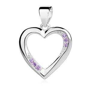 OLIVIE Strieborný prívesok SRDCE VIOLET 3933 Ag 925; ≤1,3 g