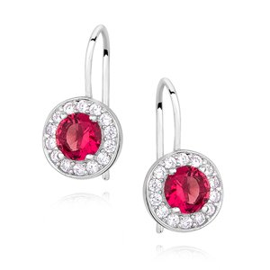 OLIVIE Detské Strieborné náušnice RUBY 3969 Ag 925; ≤1,5 g