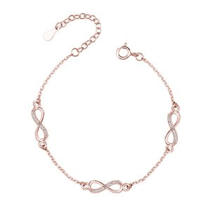 OLIVIE Strieborný náramok NEKONEČNO ROSE 4183 Ag 925; ≤1,5 g.