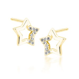 OLIVIE Strieborné náušnice HVIEZDA GOLD 4219 Ag 925; ≤0,8 g.