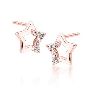 OLIVIE Strieborné náušnice HVIEZDA ROSE 4220 Ag 925; ≤0,8 g.
