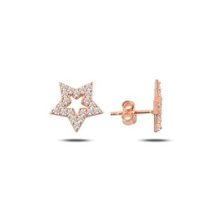 OLIVIE Strieborné náušnice HVIEZDA ROSE 4292 Ag 925; ≤1,1 g.