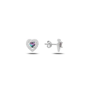 OLIVIE Strieborné náušnice SRDCE MYSTIC TOPAZ 4360 Ag 925; ≤1,5 g.