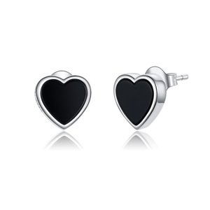 OLIVIE Strieborné náušnice BLACK ♥ 4565 Ag 925; ≤1,4 g.