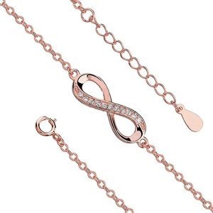 OLIVIE Strieborný náramok NEKONEČNO ROSE 4661 Ag 925; ≤1,8 g.