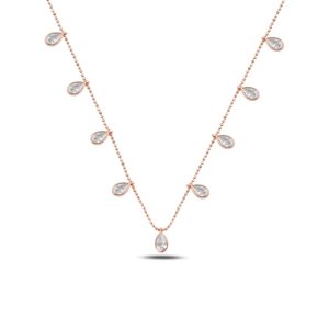 OLIVIE Strieborný náhrdelník KVAPKY ROSE 4781 Ag 925; ≤3,8 g.