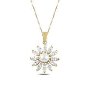 OLIVIE Strieborný perlový náhrdelník GOLD & CZ 4786 Ag 925; ≤4 g.