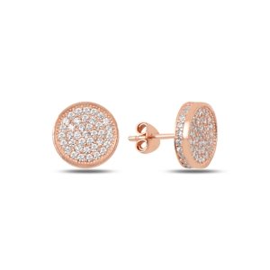 OLIVIE Strieborné náušnice ROSE so zirkónmi 4800 Ag 925; ≤2,4 g.