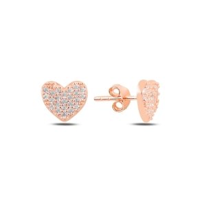 OLIVIE Strieborné náušnice SRDCE ROSE 4985 Ag 925; ≤1,1 g.