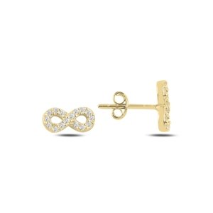 OLIVIE Strieborné náušnice NEKONEČNO GOLD 4997 Ag 925; ≤1 g.