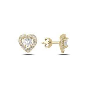 OLIVIE Strieborné náušnice SRDCE GOLD 5033 Ag 925; ≤1,4 g.