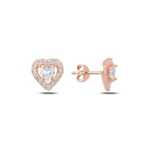 OLIVIE Strieborné náušnice SRDCE ROSE 5035 Ag 925; ≤1,4 g.