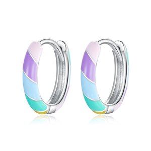 OLIVIE Strieborné náušnice FAREBNÉ KRÚŽKY 5091 Ag 925; ≤1,4 g.