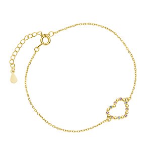 OLIVIE Strieborný náramok SRDCE GOLD 5196 Ag 925; ≤1,1 g.
