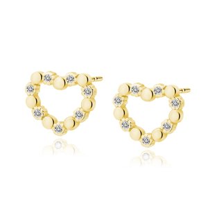 OLIVIE Strieborné náušnice SRDCE GOLD 5198 Ag 925; ≤1 g.