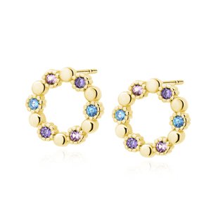 OLIVIE Strieborné náušnice KRUH GOLD 5205 Ag 925; ≤1,4 g.