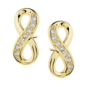 OLIVIE Strieborné náušnice NEKONEČNO GOLD 5283 Ag 925; ≤1,1 g.