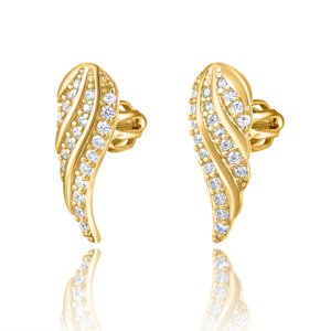 OLIVIE Strieborné náušnice na skrutku ANJELSKÉ KRÍDLA GOLD 5398 Ag 925; ≤1,8 g.