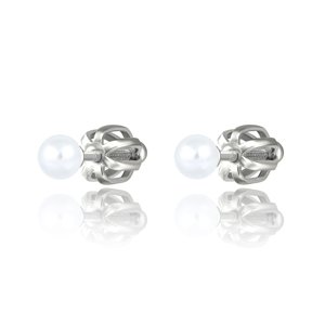 OLIVIE Strieborné náušnice na skrutku 3mm SHELL PERLY 5410 Ag 925; ≤0,7 g.
